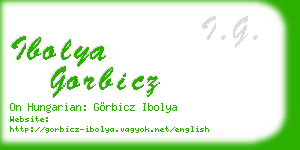 ibolya gorbicz business card